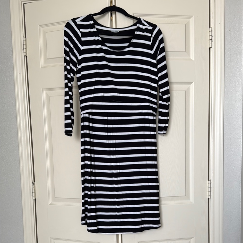 Classic Black and White Striped Dress